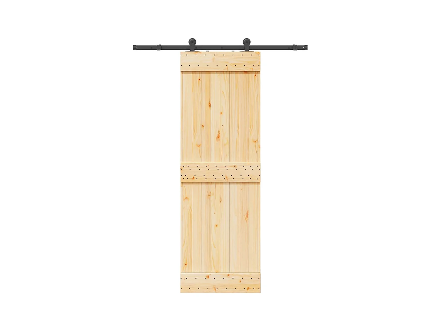 Porte coulissante et kit de quincaillerie 70x210 cm pin massif
