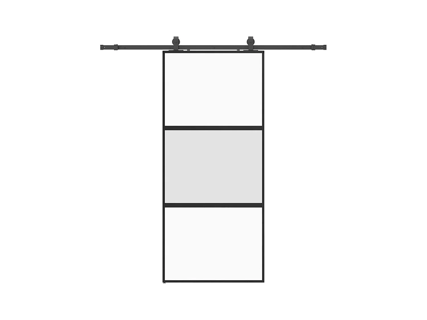Porte coulissante avec kit de quincaillerie noir 90x205 cm