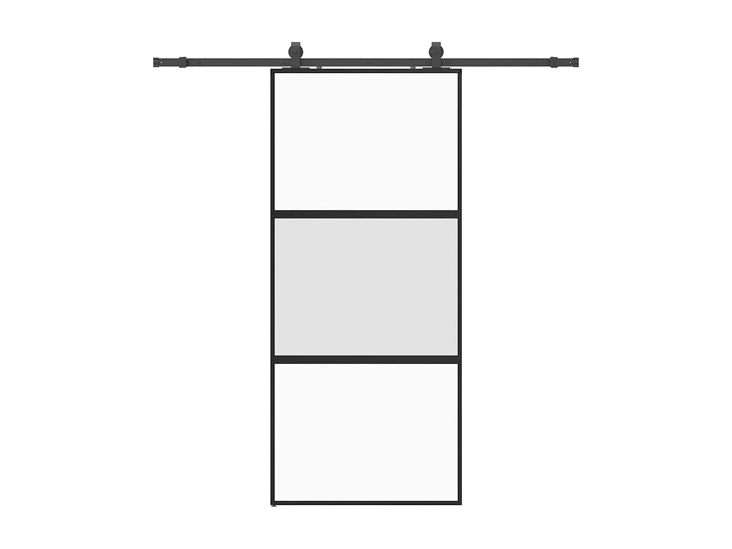 Schiebetür mit schwarzem Beschlagsatz 90x205 cm