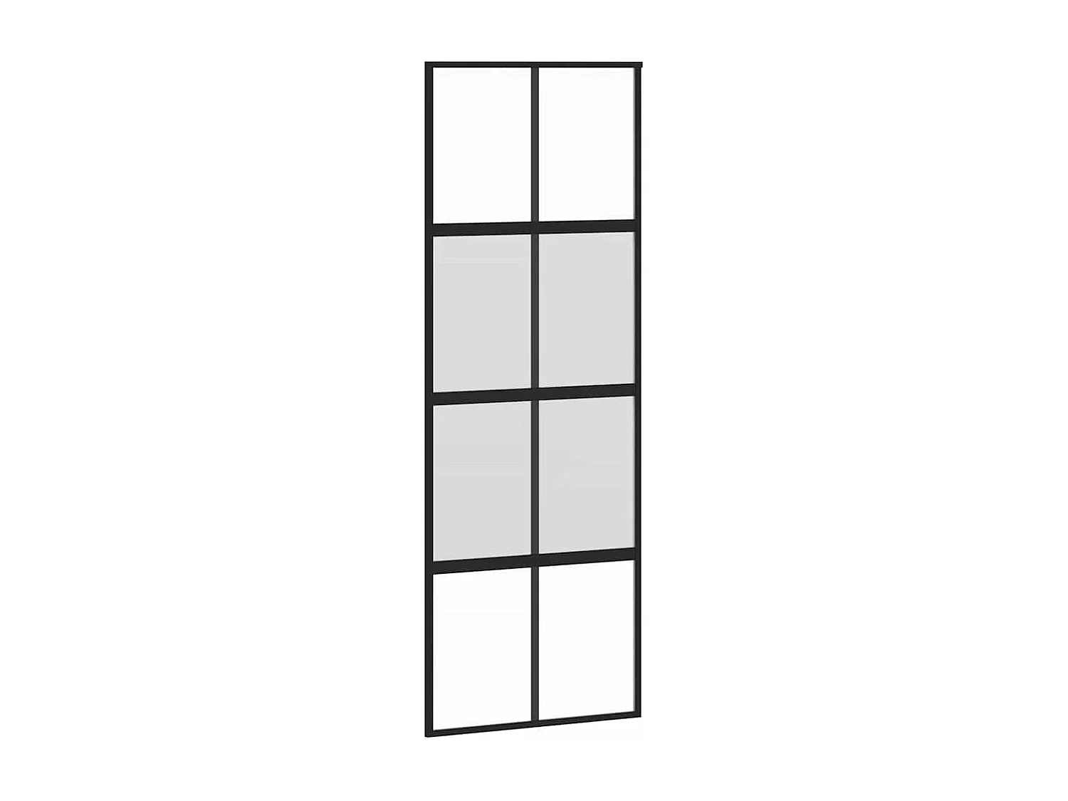 Schuifdeurbeslagset zwart 76x205 cm gehard glas