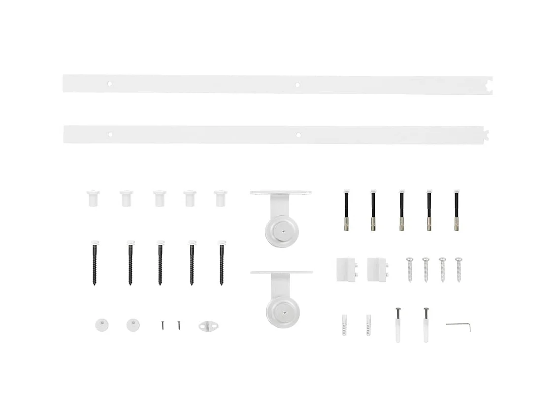Porte coulissante et kit de quincaillerie 100x210 cm pin massif