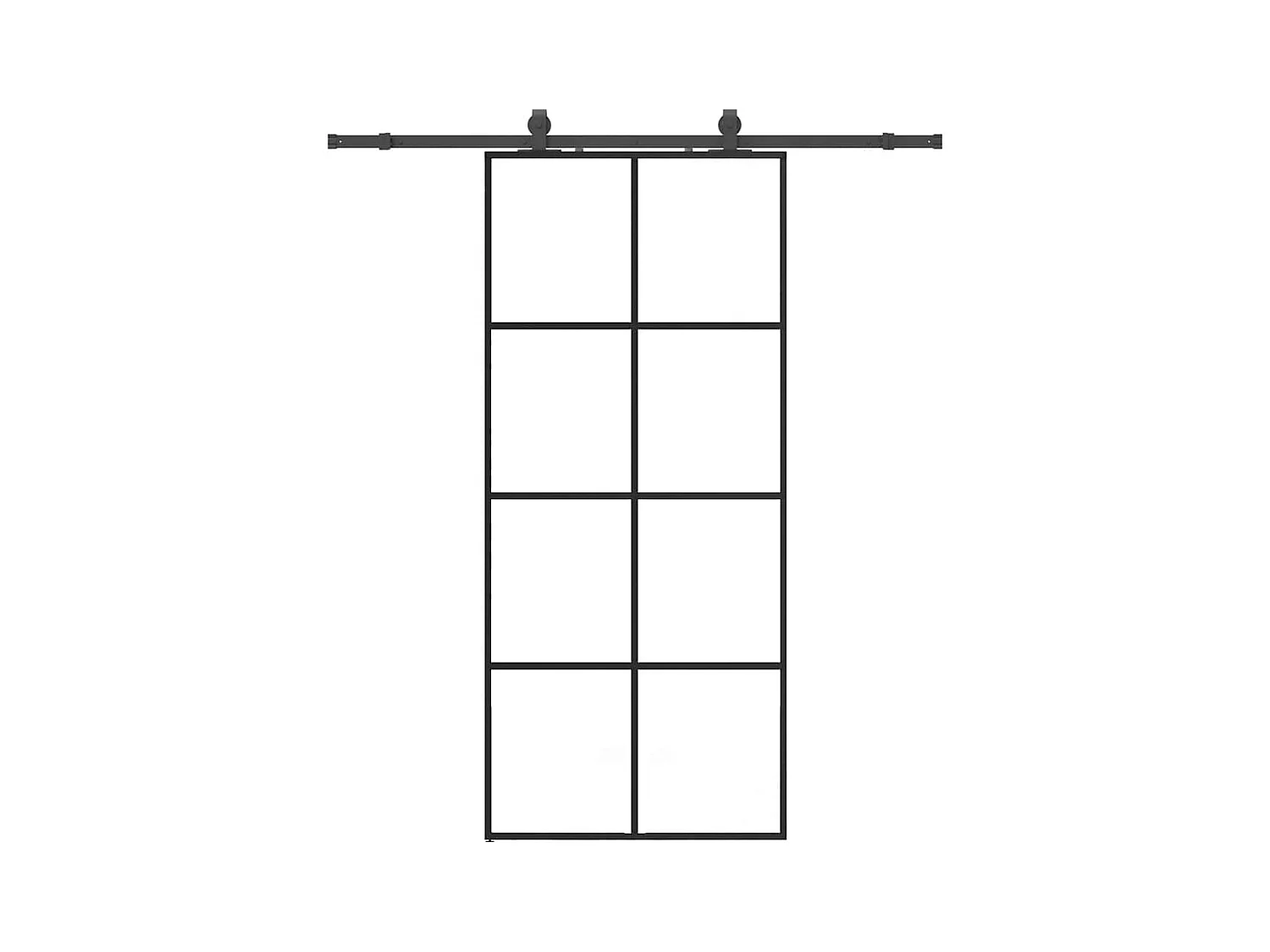 Kit ferramenta per porta scorrevole nero 90x205 cm vetro ESG