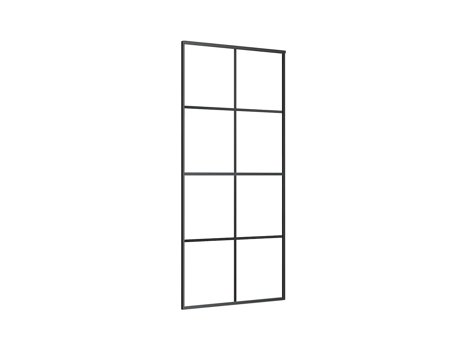 Schuifdeurbeslagset zwart 90x205 cm ESG-glas