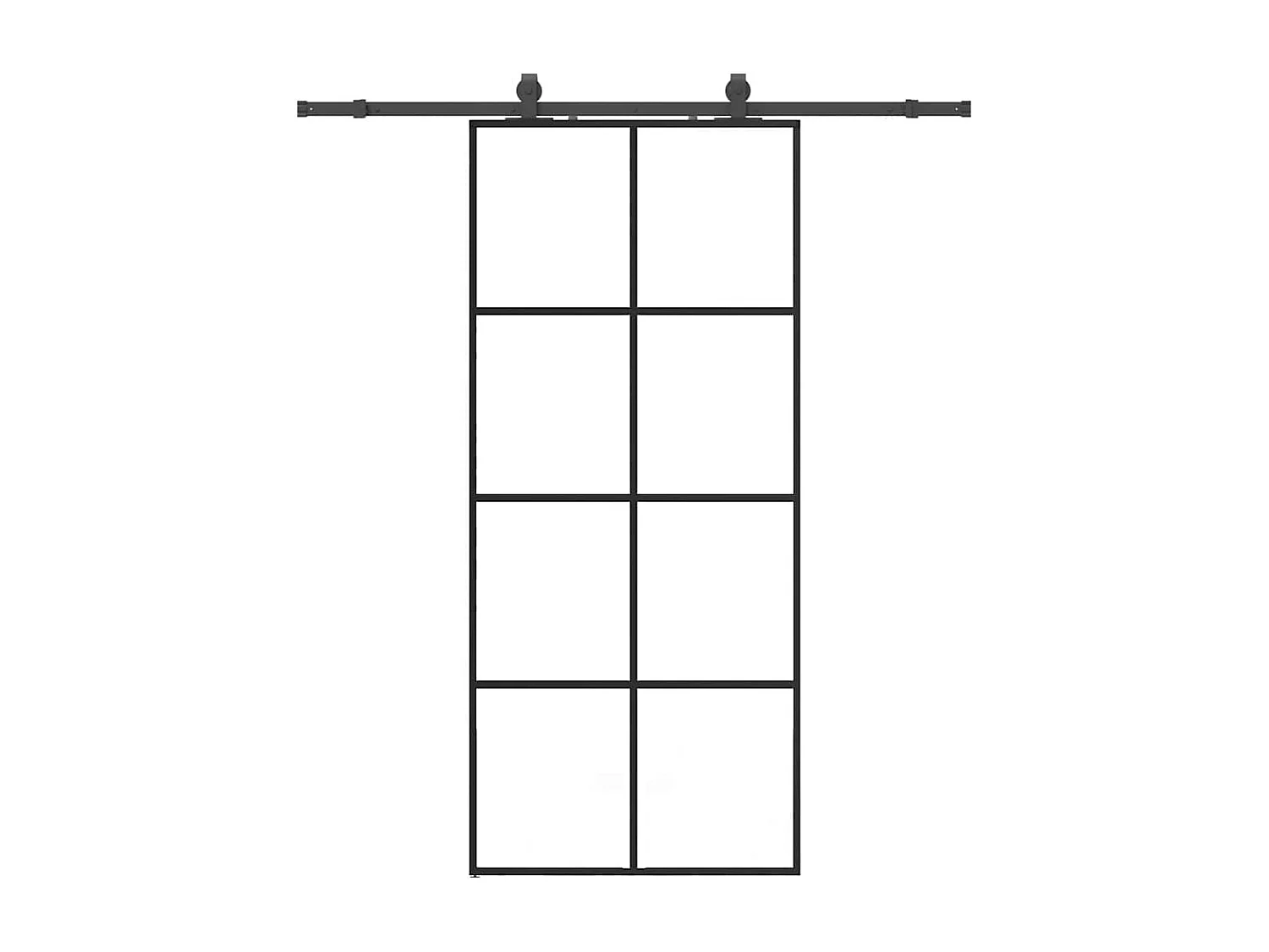 Kit ferramenta per porta scorrevole nero 90x205 cm vetro ESG