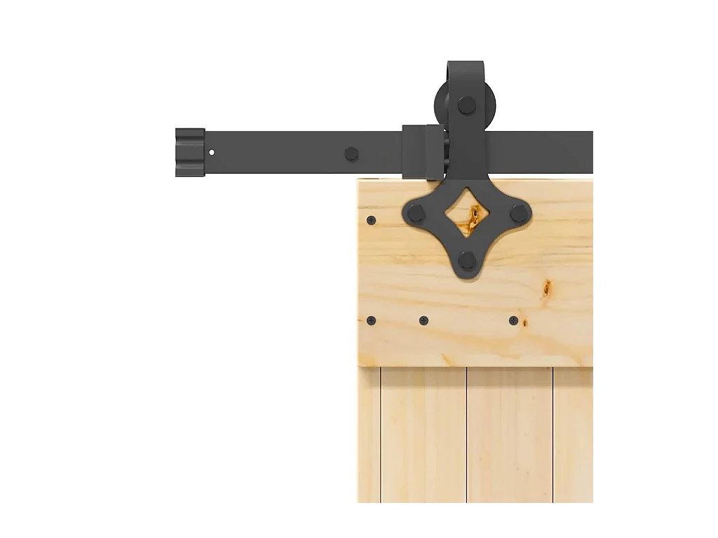 Schuifdeur en beslagset 70x210 cm massief grenen