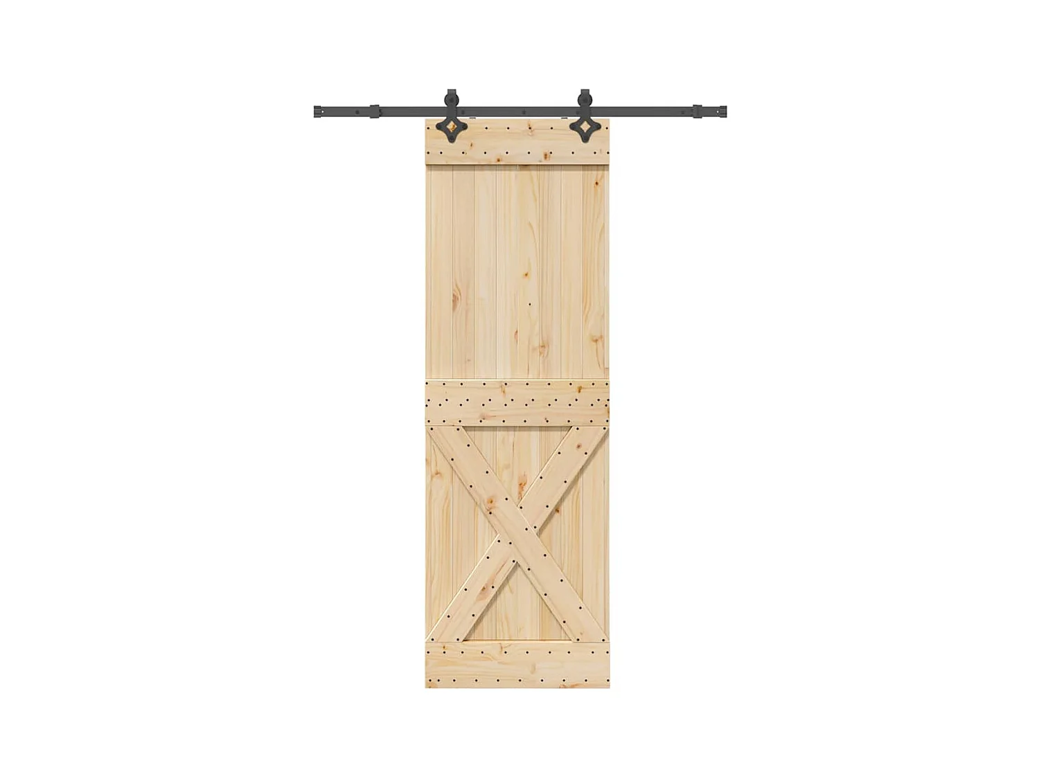 Porte coulissante et kit de quincaillerie 70x210 cm pin massif