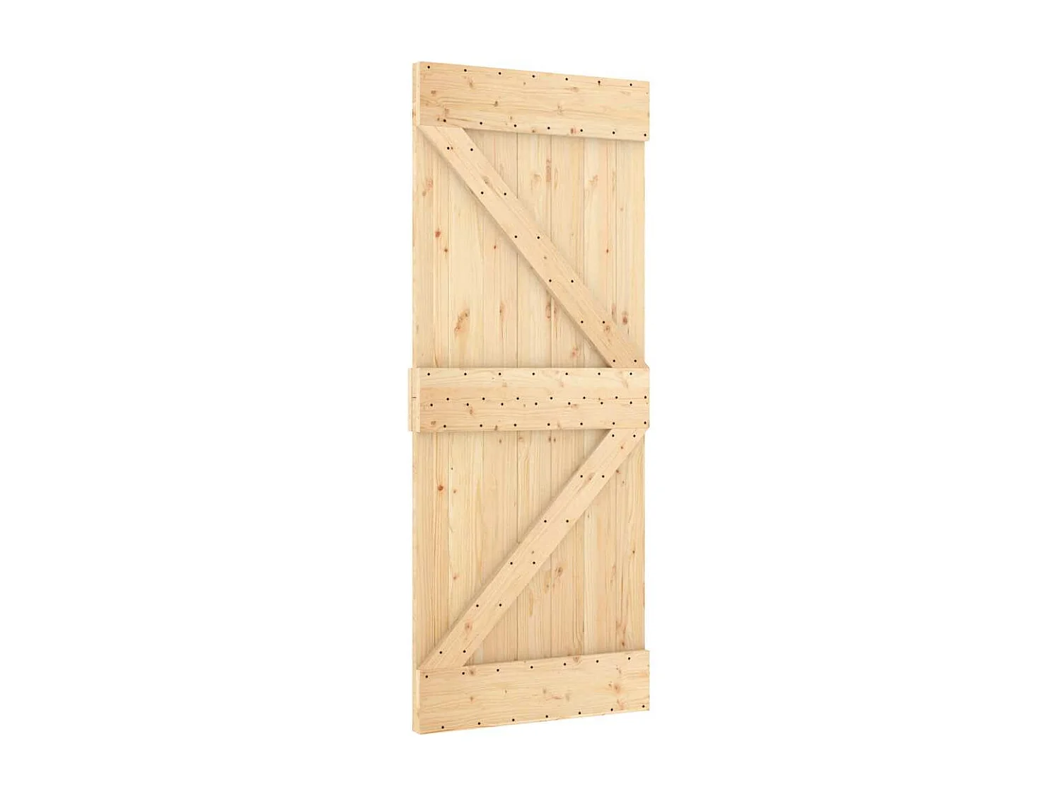 Schuifdeur en beslagset 85x210 cm massief grenen