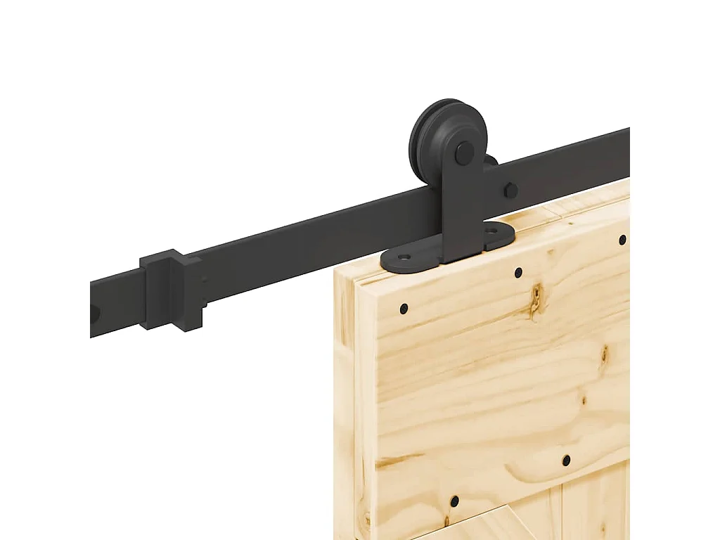 Schuifdeur en beslagset 85x210 cm massief grenen