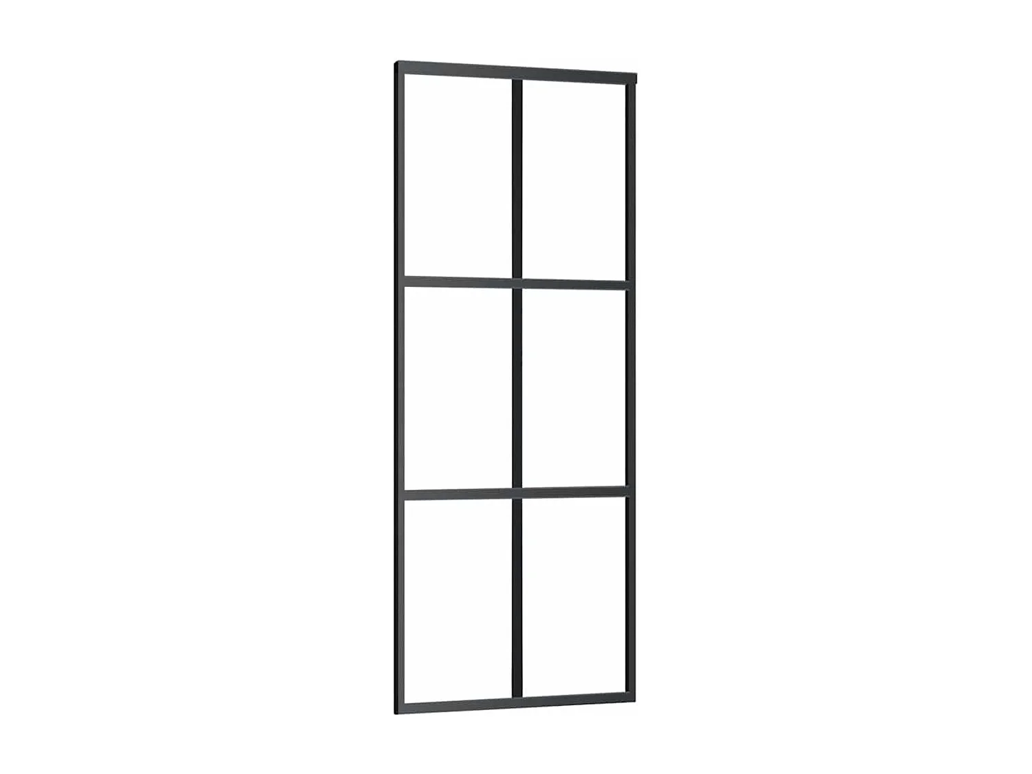 Porte coulissante kit de quincaillerie noir 90x205 cm verre ESG