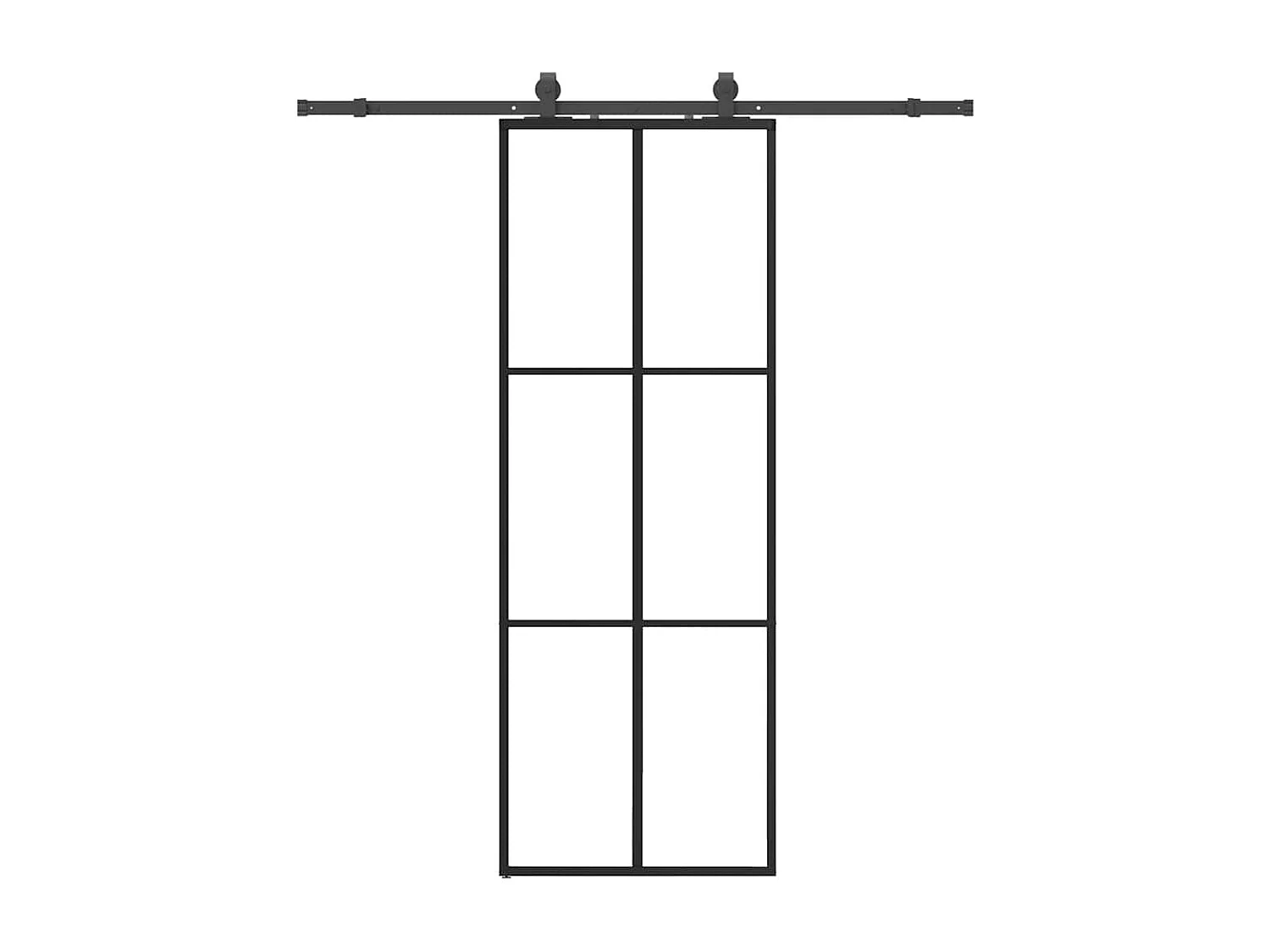 Kit ferramenta per porta scorrevole nero 76x205 cm vetro ESG