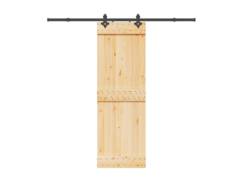 Kit porta scorrevole e ferramenta 70x210 cm in pino massello