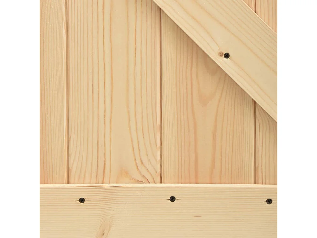 Schuifdeur en beslagset 80x210 cm massief grenen