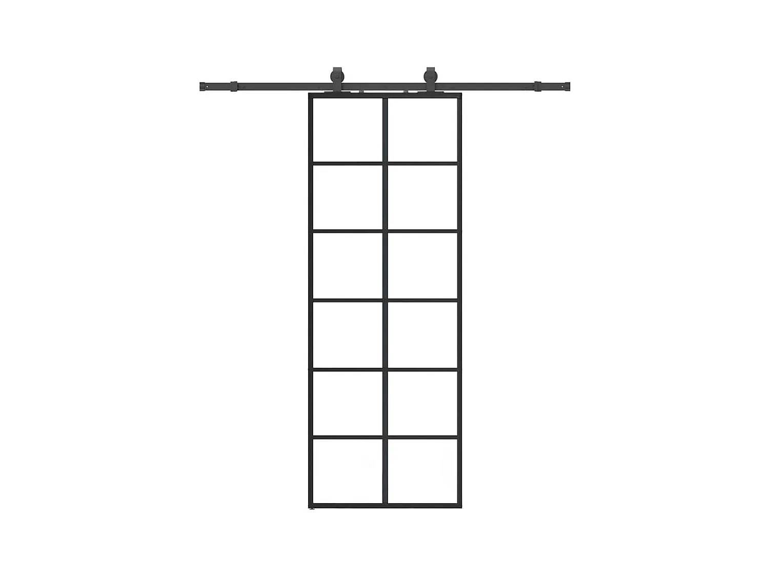Kit ferramenta per porta scorrevole nero 76x205 cm vetro ESG