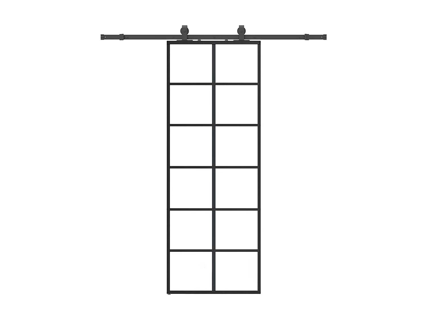 Kit ferramenta per porta scorrevole nero 76x205 cm vetro ESG