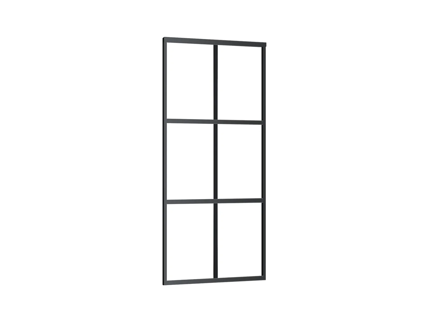 Schuifdeur ESG glas en aluminium 90x205 cm Zwart