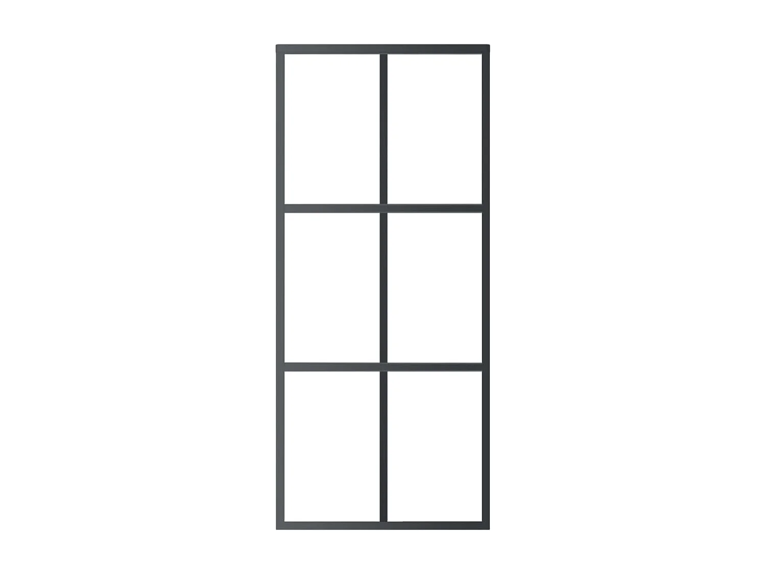 Schuifdeur ESG glas en aluminium 90x205 cm Zwart