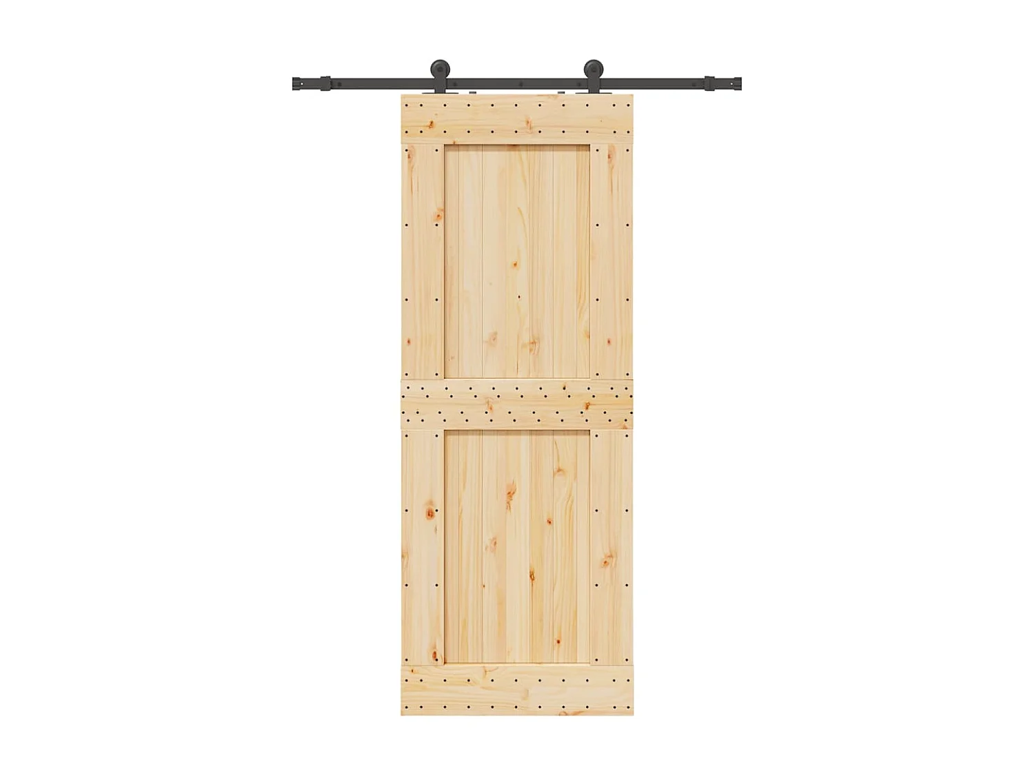 Porte coulissante et kit de quincaillerie 85x210 cm pin massif
