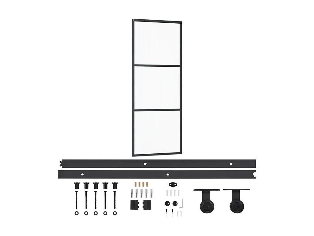 Schuifdeur en beslag ESG glas/Aluminium 76x205cm