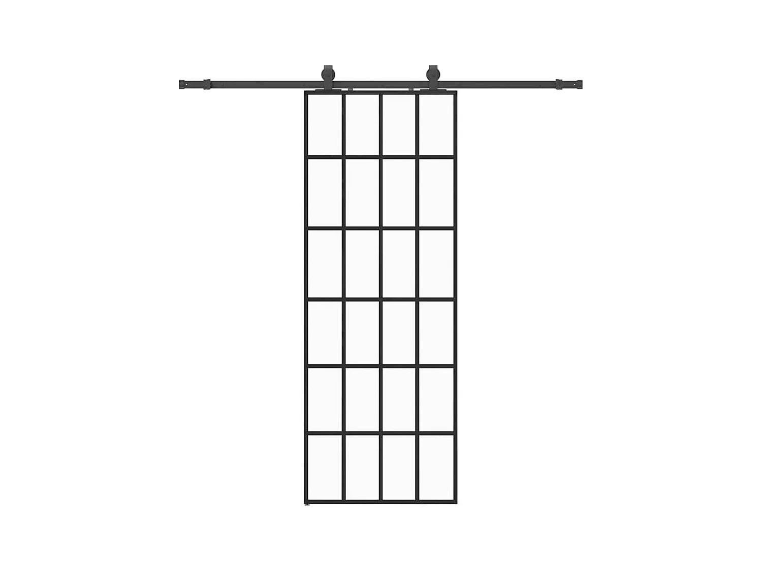 Porte coulissante kit de quincaillerie noir 76x205 cm verre ESG