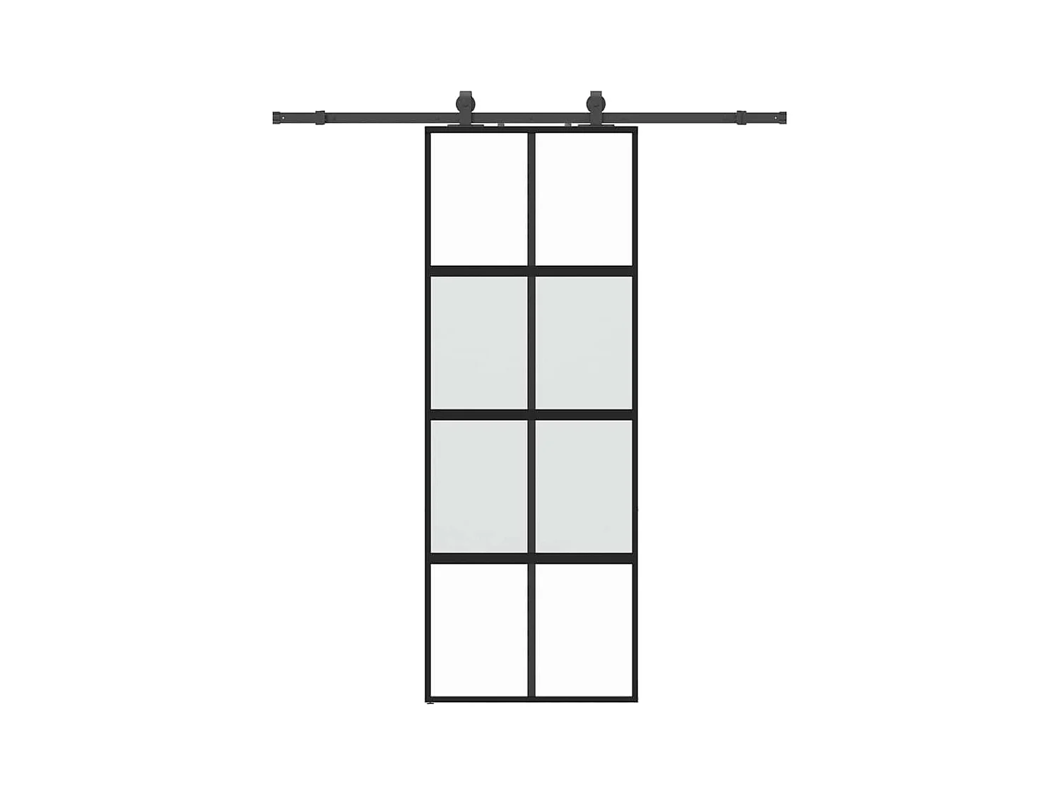 Kit ferramenta per porta scorrevole in vetro temperato nero 76x205 cm