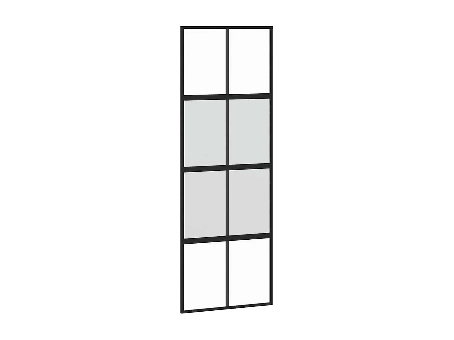 Schuifdeurbeslagset zwart 76x205 cm gehard glas