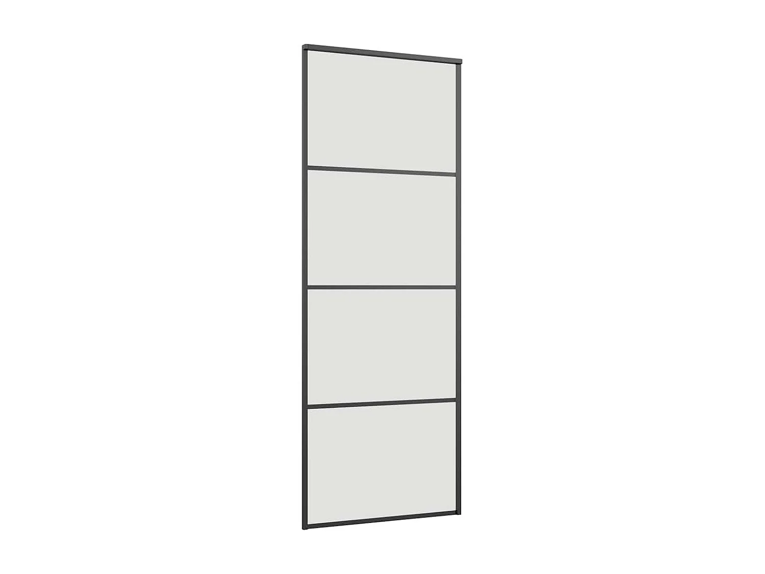Schiebetürbeschlagsatz schwarz 76x205 cm ESG Glas