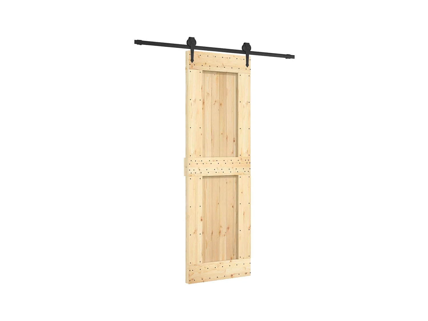 Porte coulissante et kit de quincaillerie 70x210 cm pin massif