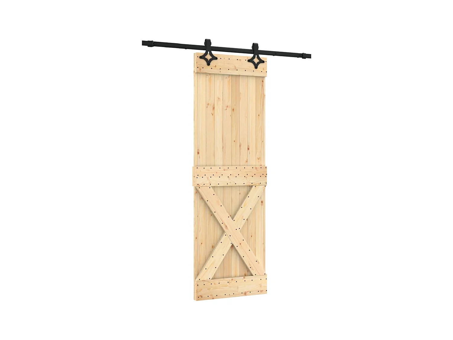Porte coulissante et kit de quincaillerie 70x210 cm pin massif