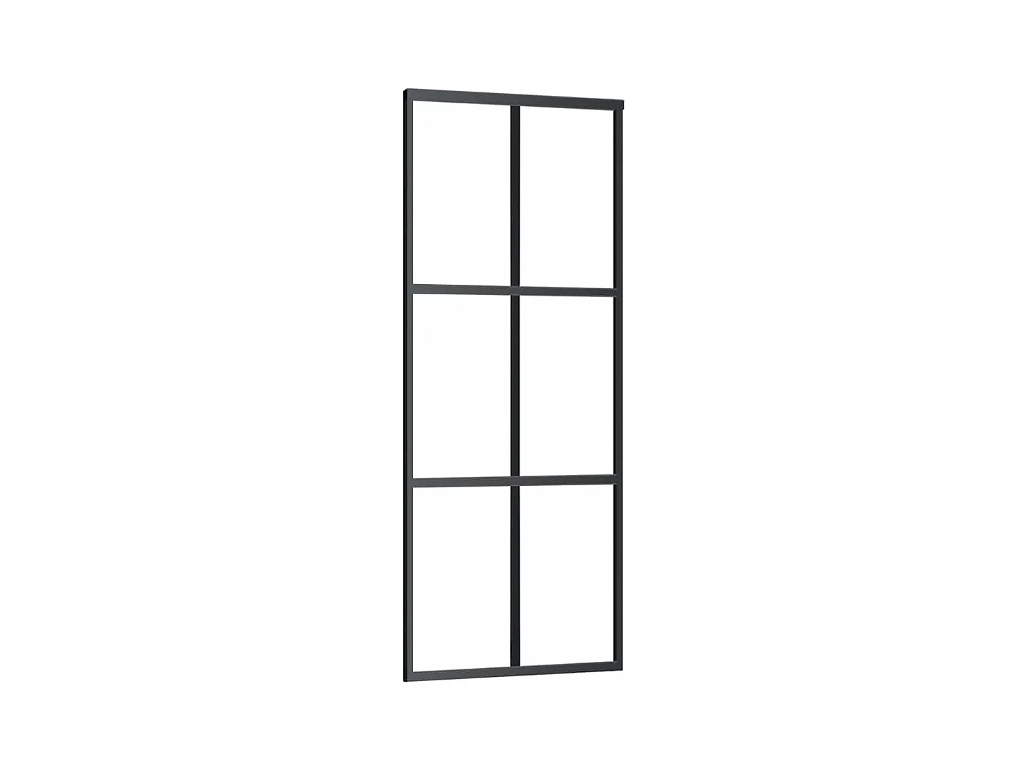Porte coulissante kit de quincaillerie noir 76x205 cm verre ESG