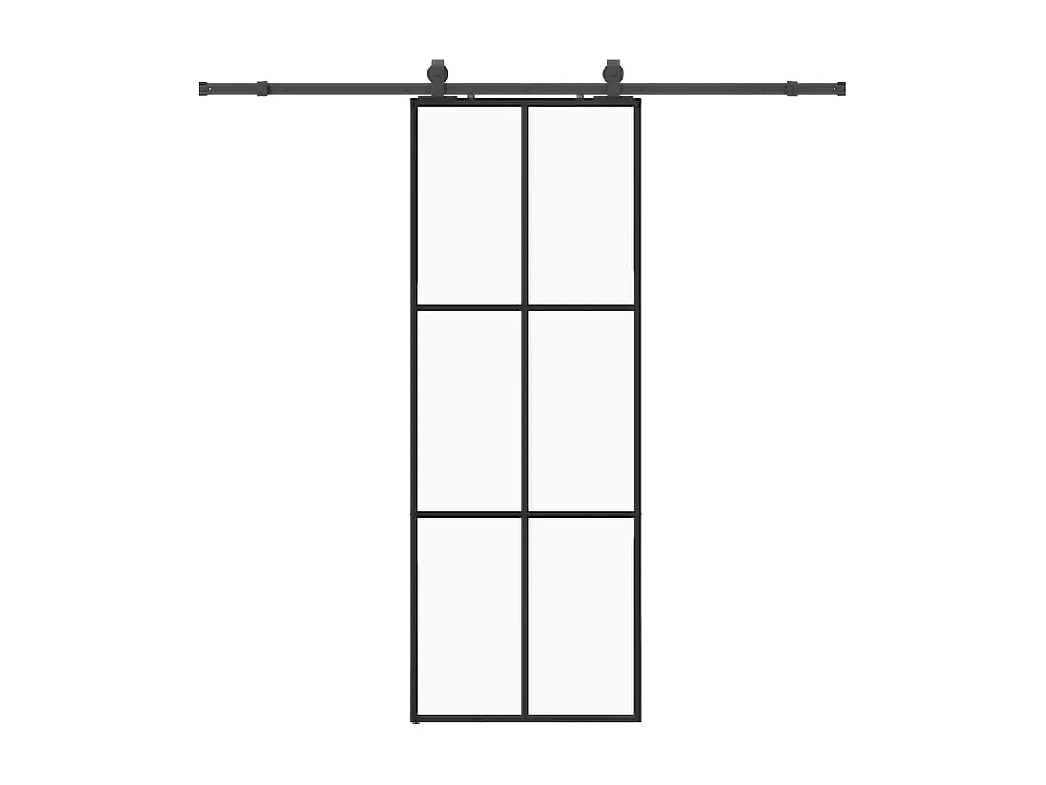 Kit herrajes para puerta corredera negra 76x205 cm cristal ESG