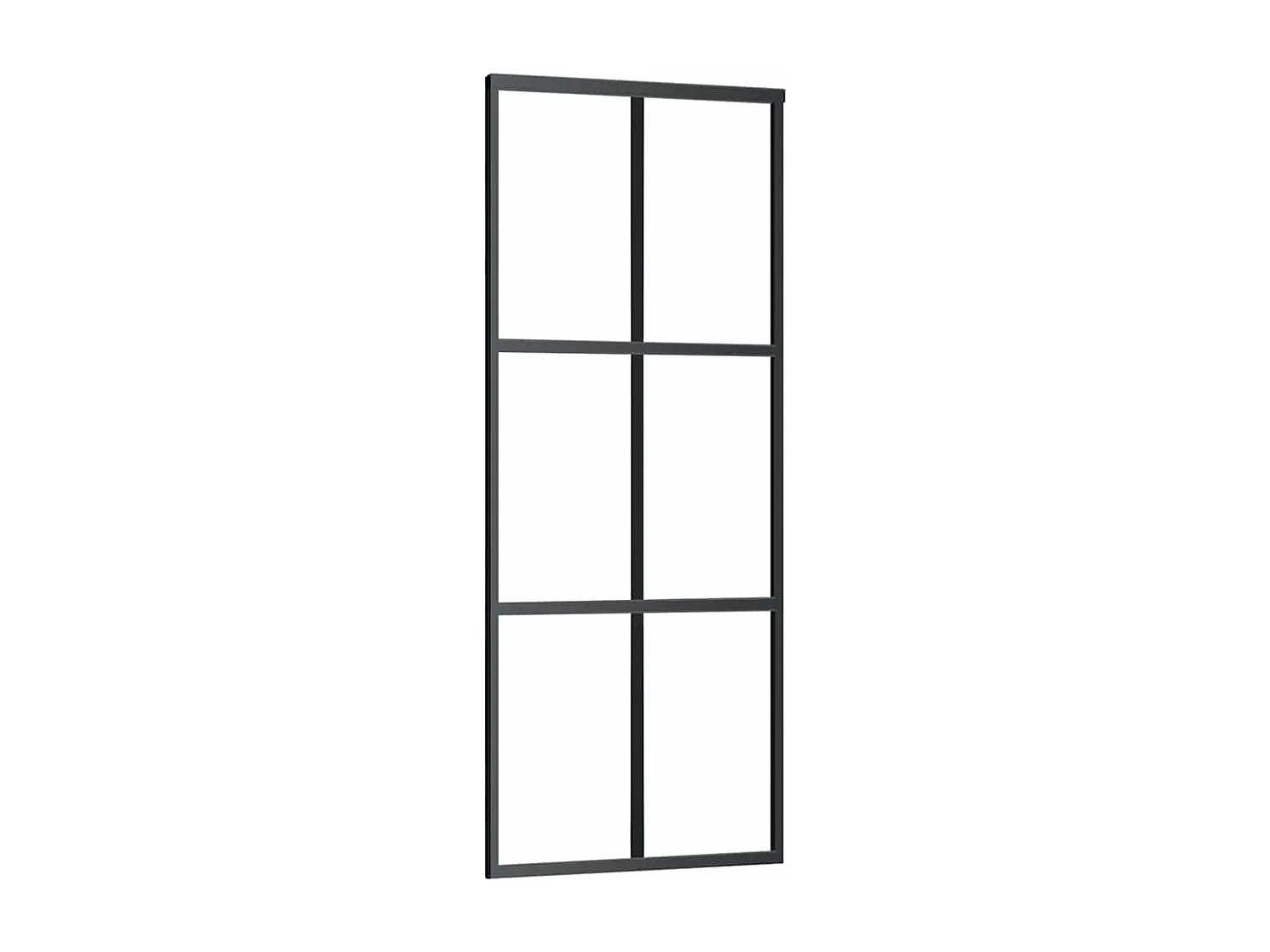 Kit herrajes para puerta corredera negra 76x205 cm cristal ESG