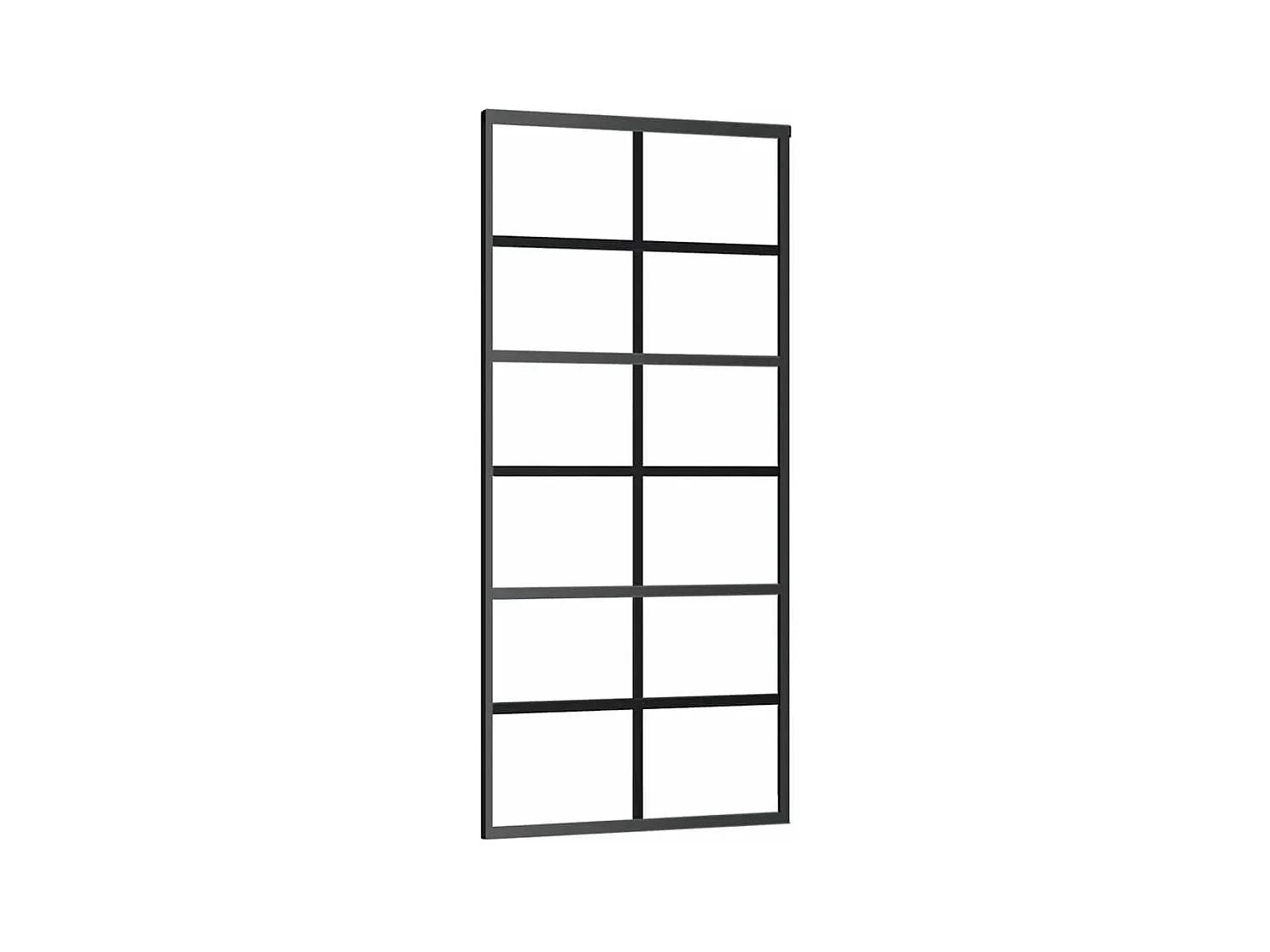 Kit herrajes para puerta corredera negra 90x205 cm cristal ESG