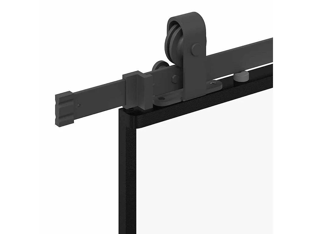 Kit herrajes para puerta corredera negra 90x205 cm cristal ESG
