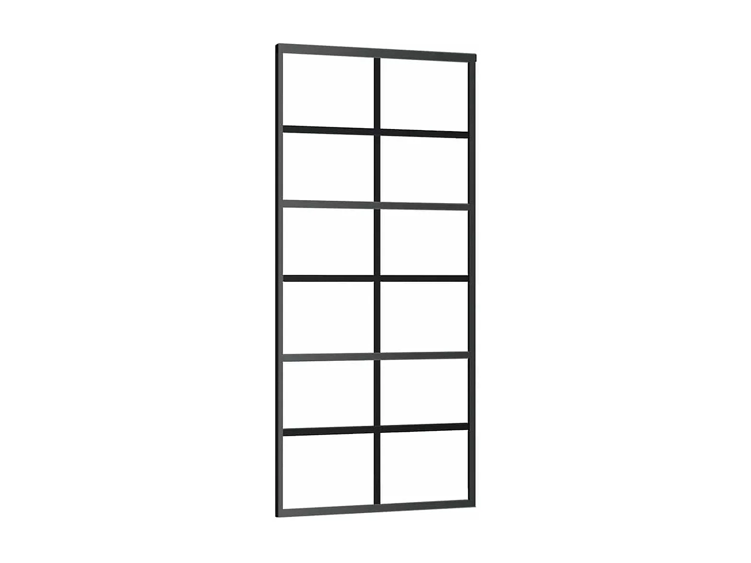 Porte coulissante kit de quincaillerie noir 90x205 cm verre ESG