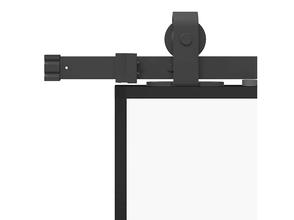 Porte coulissante kit de quincaillerie noir 90x205 cm verre ESG