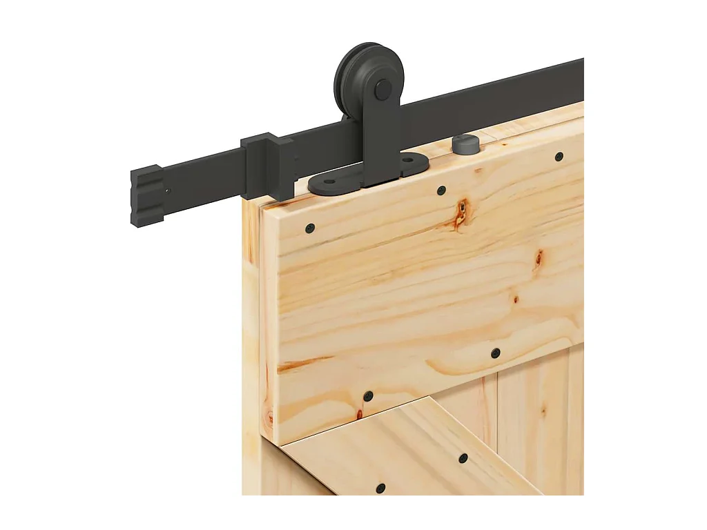 Kit porta scorrevole e ferramenta 90x210 cm in pino massello