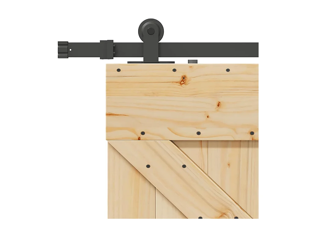 Kit porta scorrevole e ferramenta 90x210 cm in pino massello