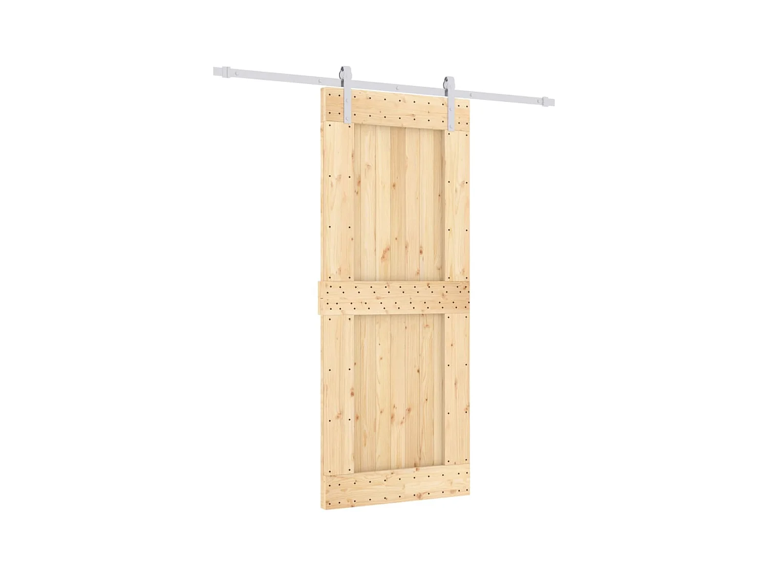 Porte coulissante et kit de quincaillerie 85x210 cm pin massif