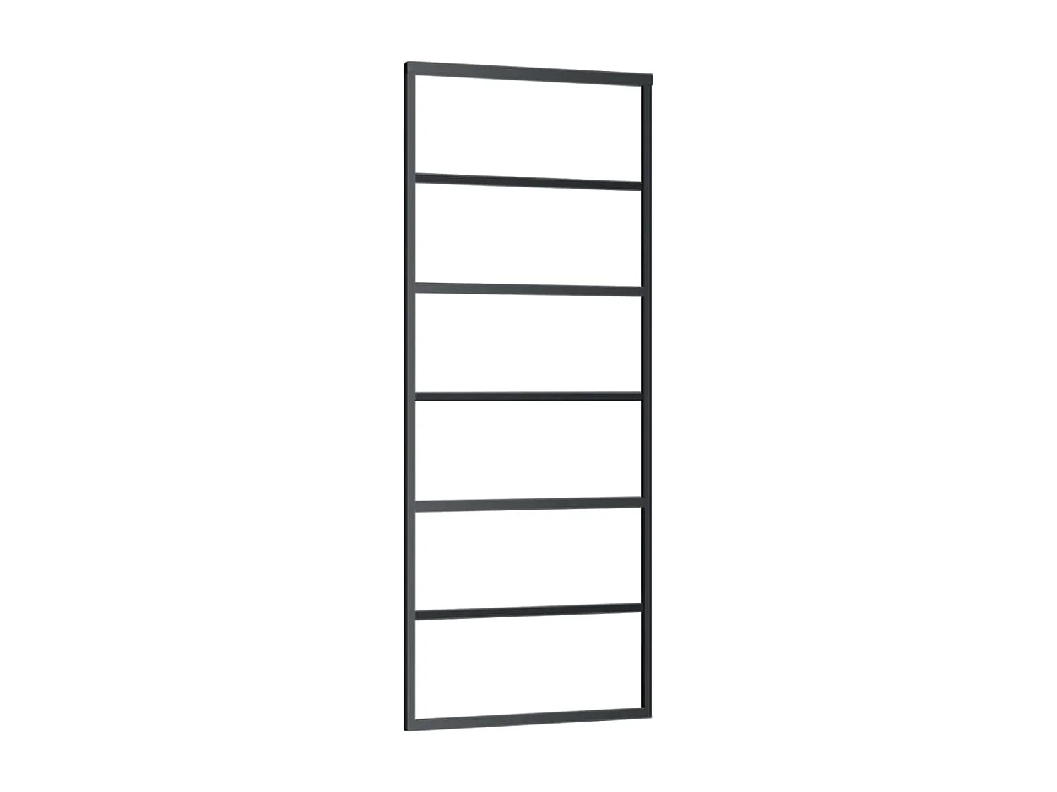 Porte coulissante Verre ESG et aluminium 76x205 cm Noir