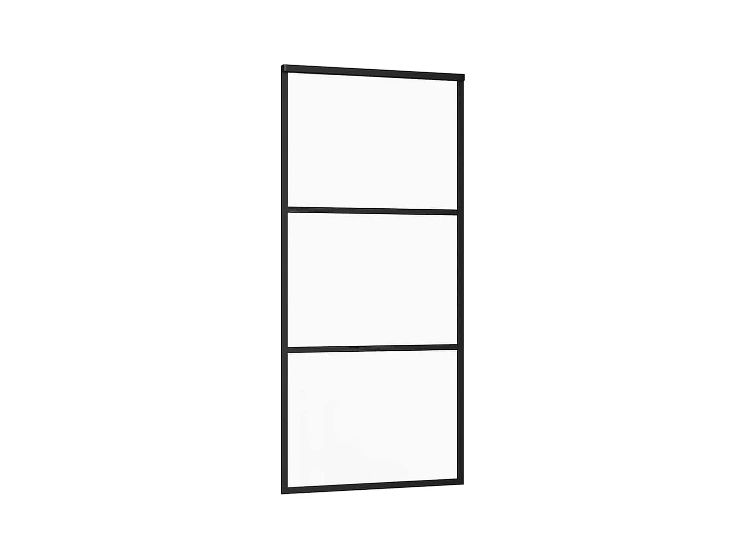 Schuifdeurbeslagset zwart 90x205 cm ESG-glas