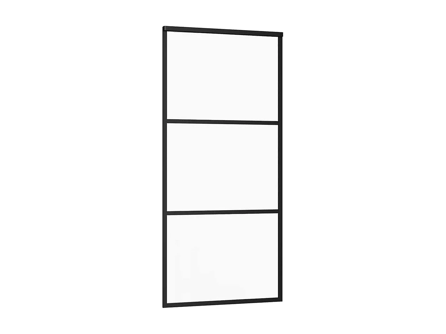 Porte coulissante kit de quincaillerie noir 90x205 cm verre ESG