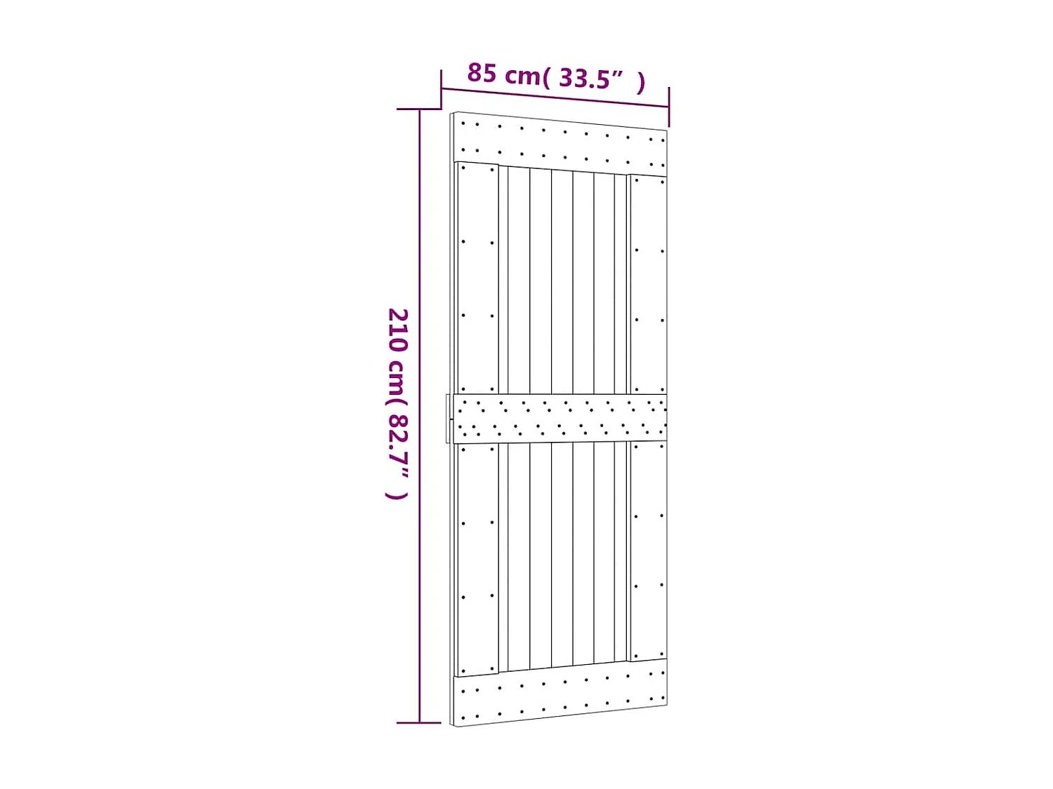 NARVIK deur 85x210 cm massief grenenhout