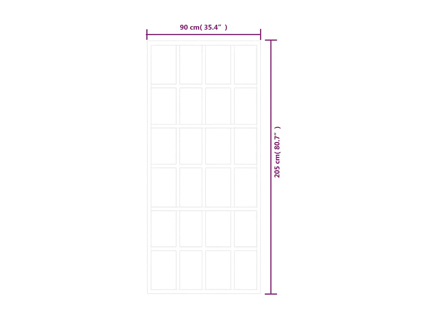 Porte coulissante et quincaillerie Verre et Aluminium 90x205 cm