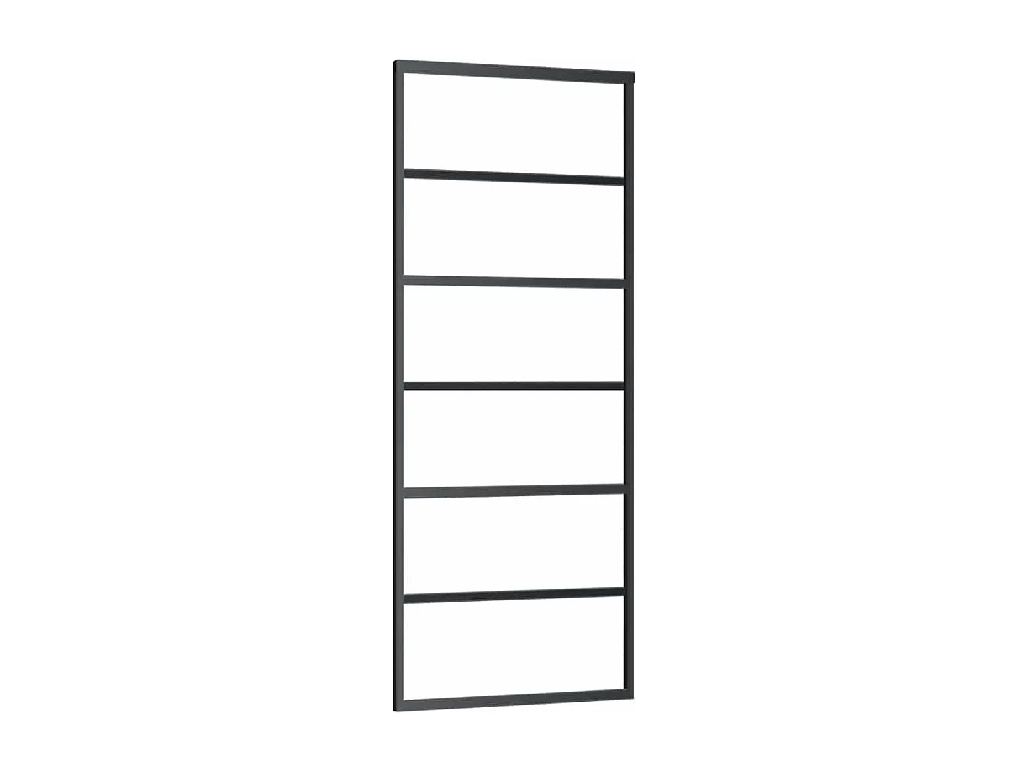 Schiebetürbeschlagsatz schwarz 76x205 cm ESG Glas