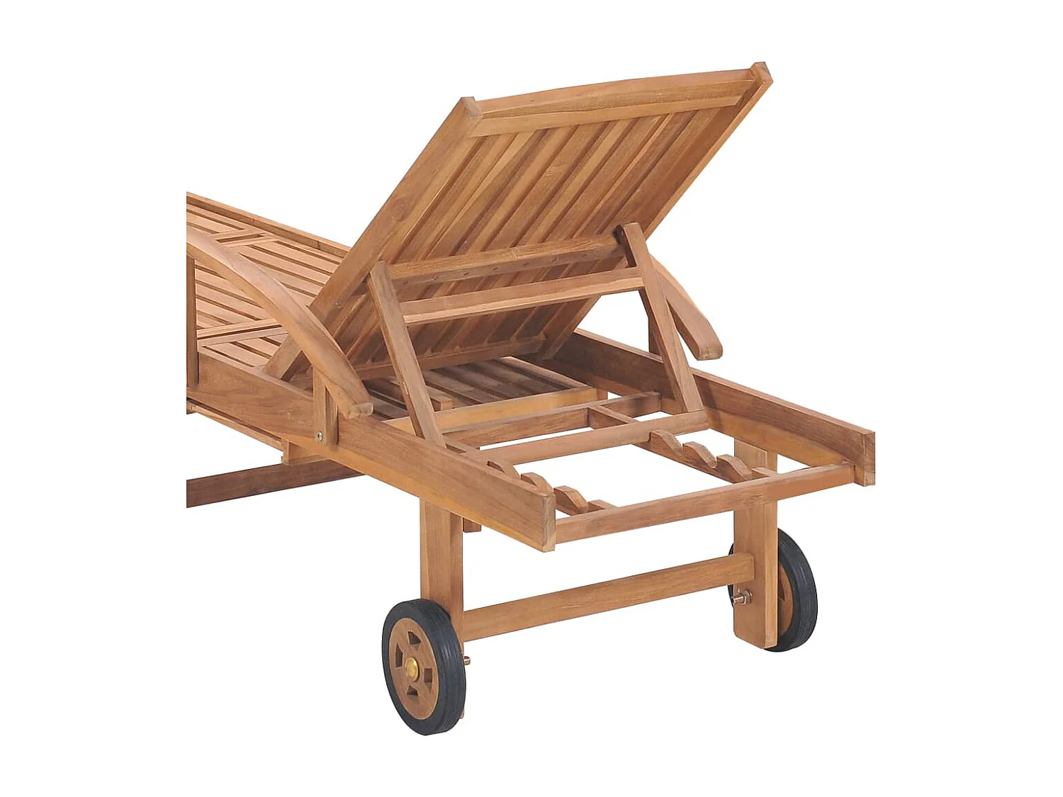 Poltrona con cuscino a scacchi rossi Legno massello di teak