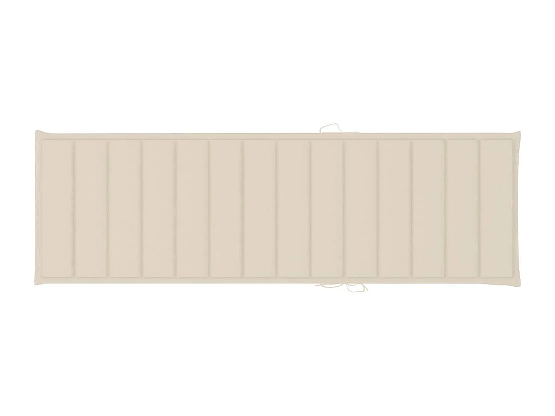 Chaise longue avec coussin crème Bois de pin imprégné