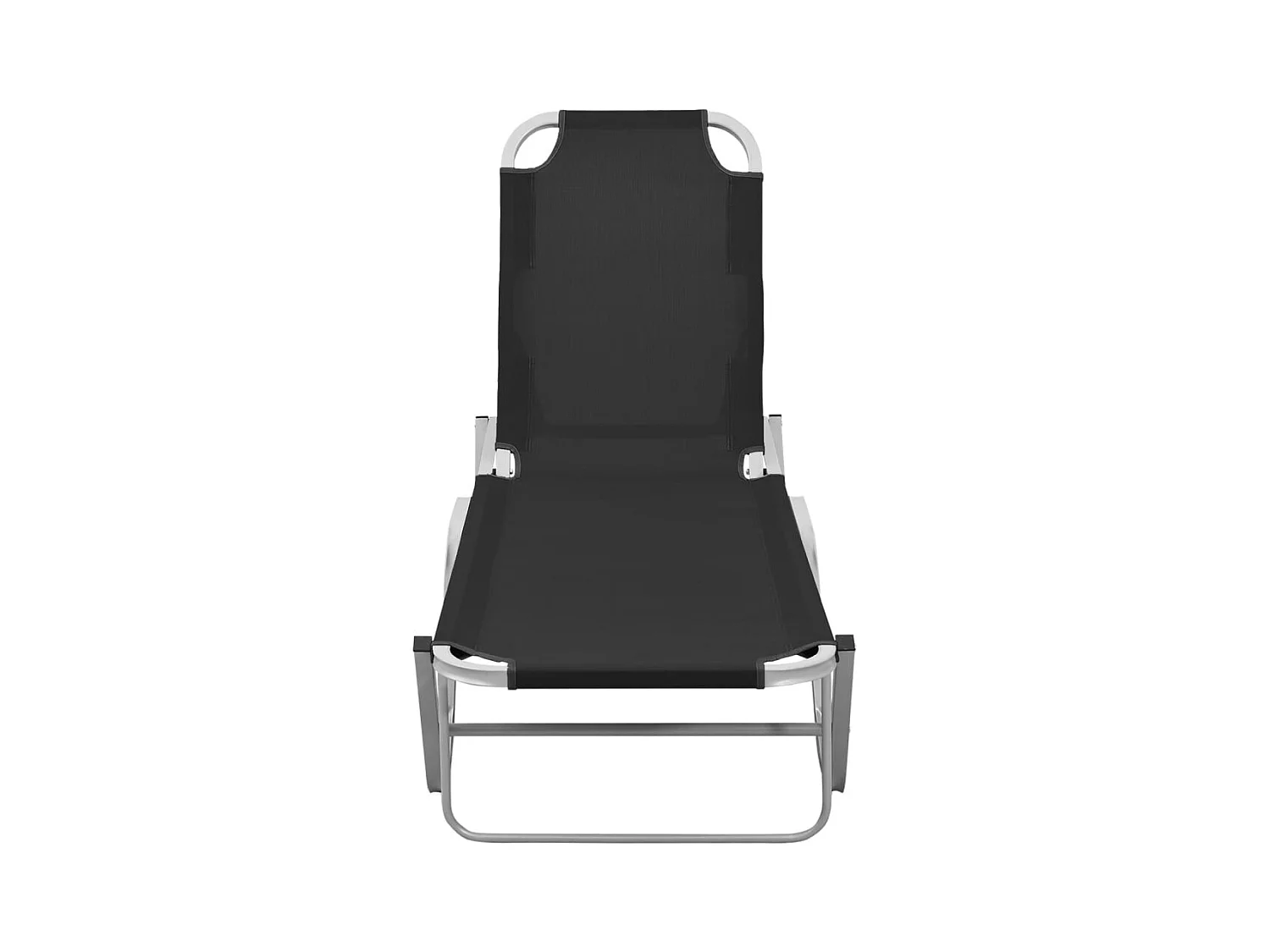 Chaise longue aluminium et textilène noir