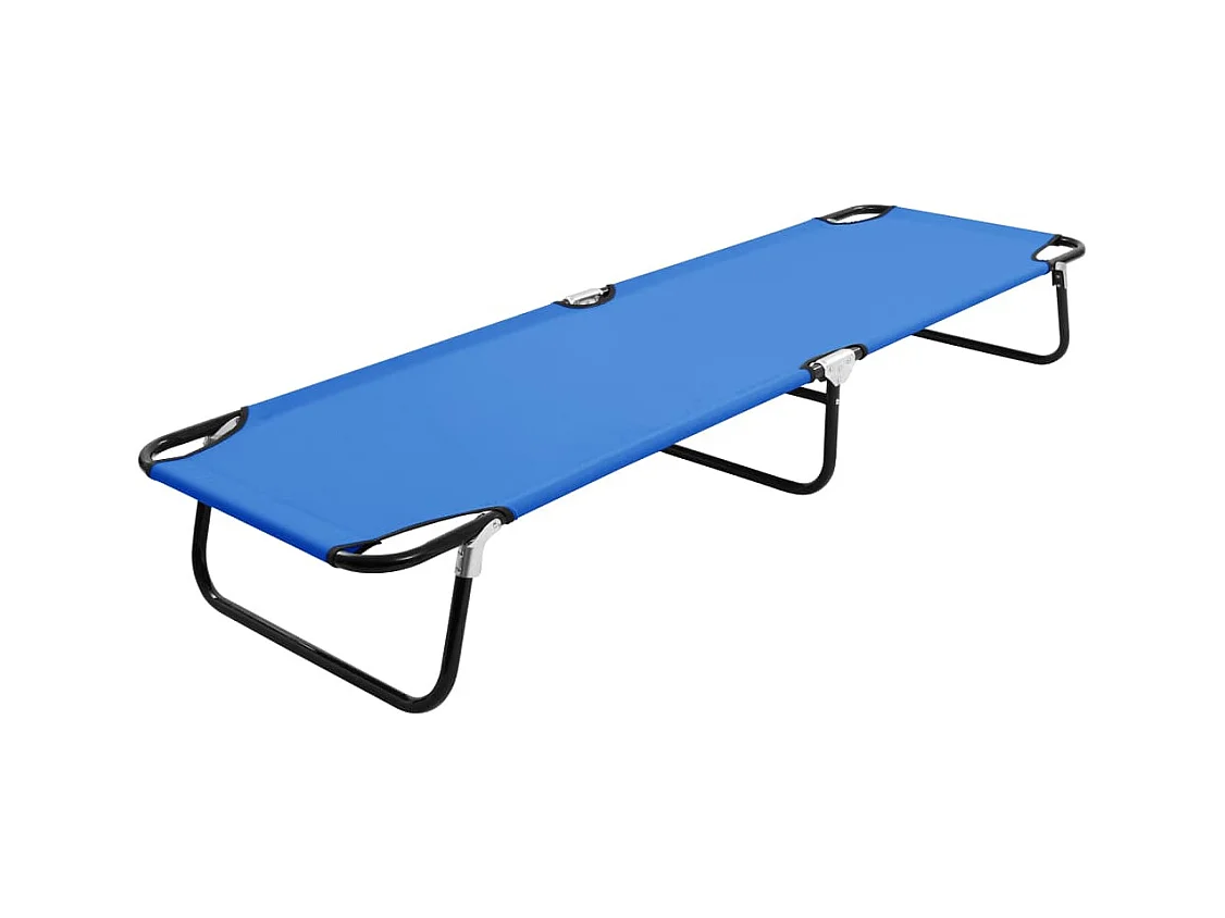 Sedia a sdraio pieghevole blu acciaio