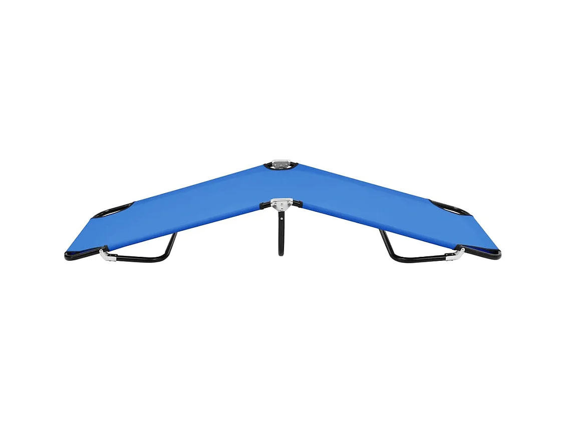 Sedia a sdraio pieghevole blu acciaio