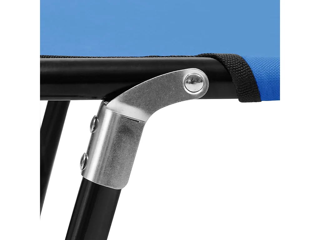 Sedia a sdraio pieghevole blu acciaio